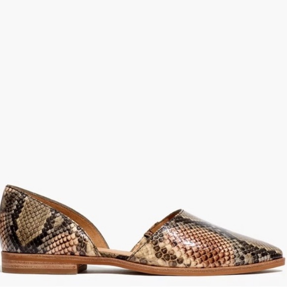 Madewell Marisa d’Orsay Flat Snake Print Leather - Picture 2 of 5